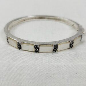 Le Vieux Silver-Plated Marcasite Bracelet Bangel
